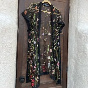 Sheer floral cardigan!